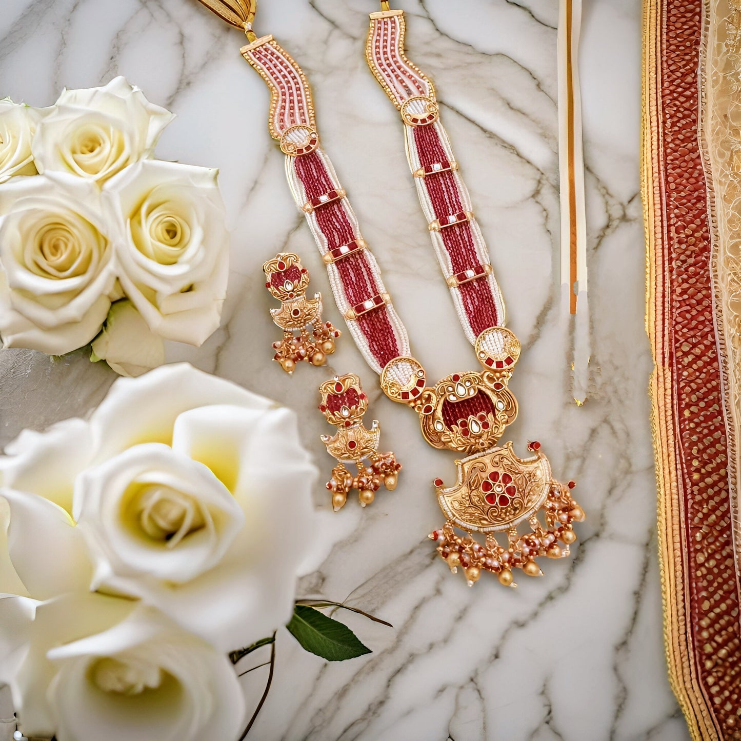 Maharani Rajwadi Set - Maroon