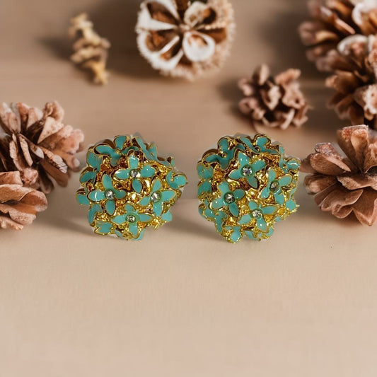 Veloura -Blue - Floral Studs