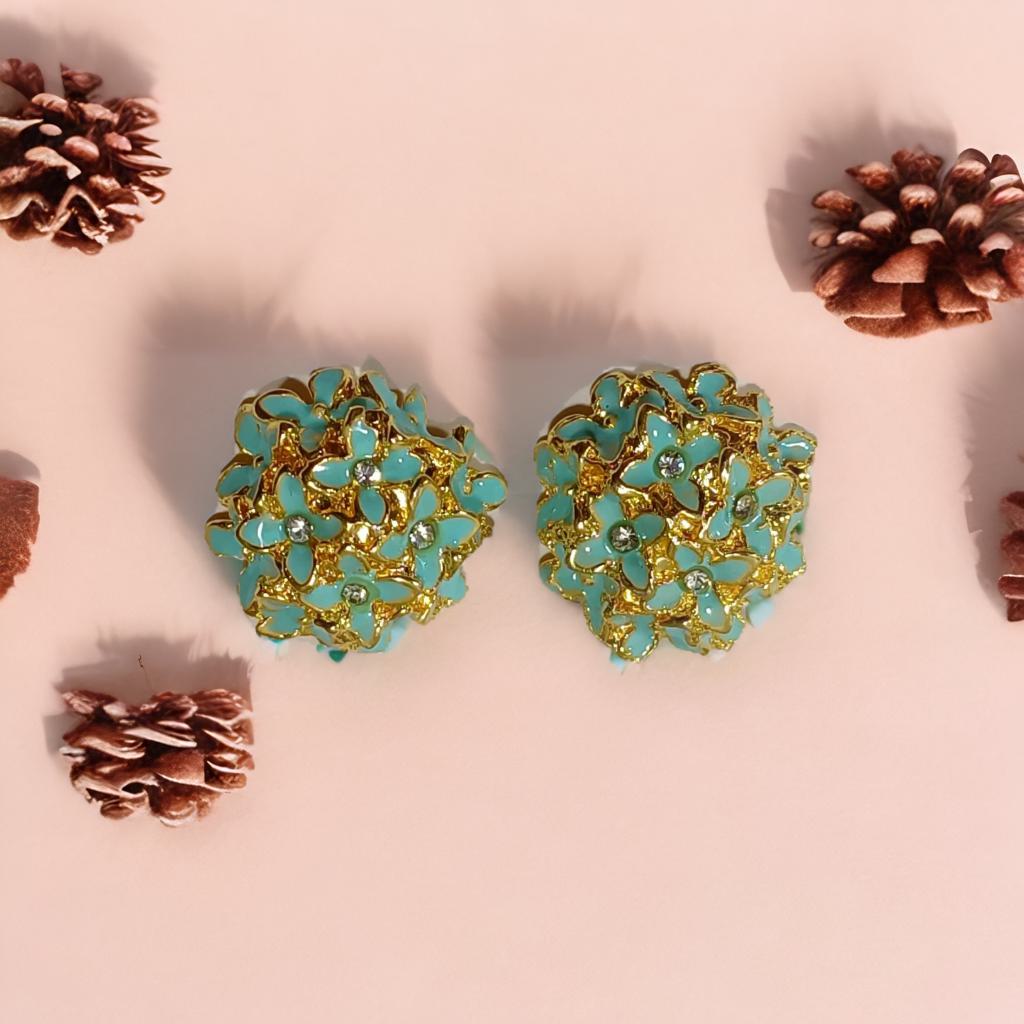 Veloura -Blue - Floral Studs