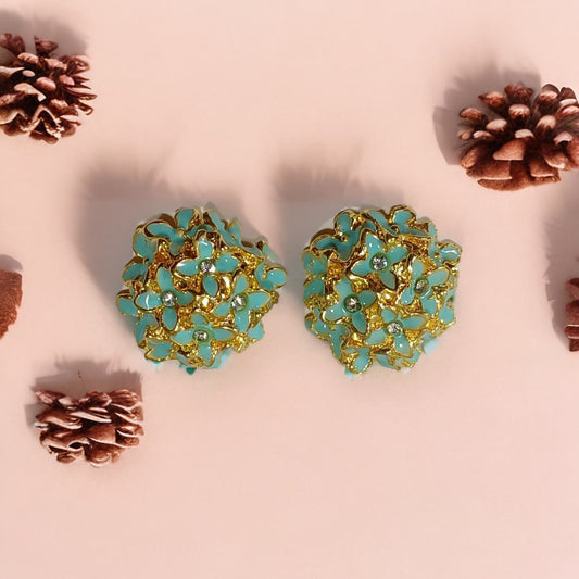 Veloura -Blue - Floral Studs