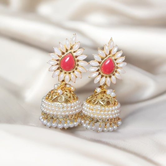 Red Pearl Jhumka