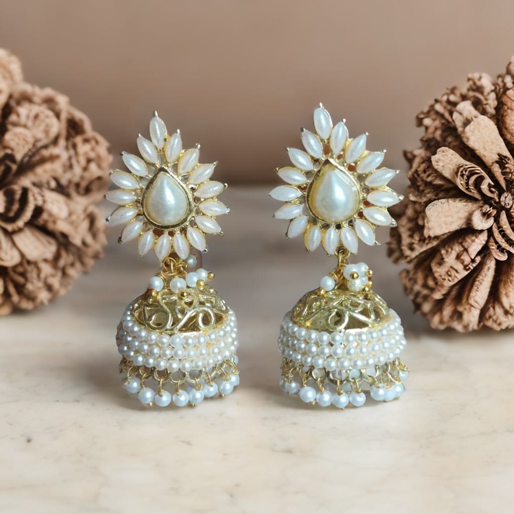 Off White Pearl Jhumka