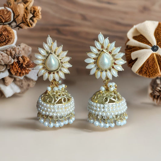 Off White Pearl Jhumka