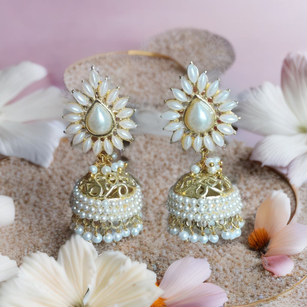 Off White Pearl Jhumka