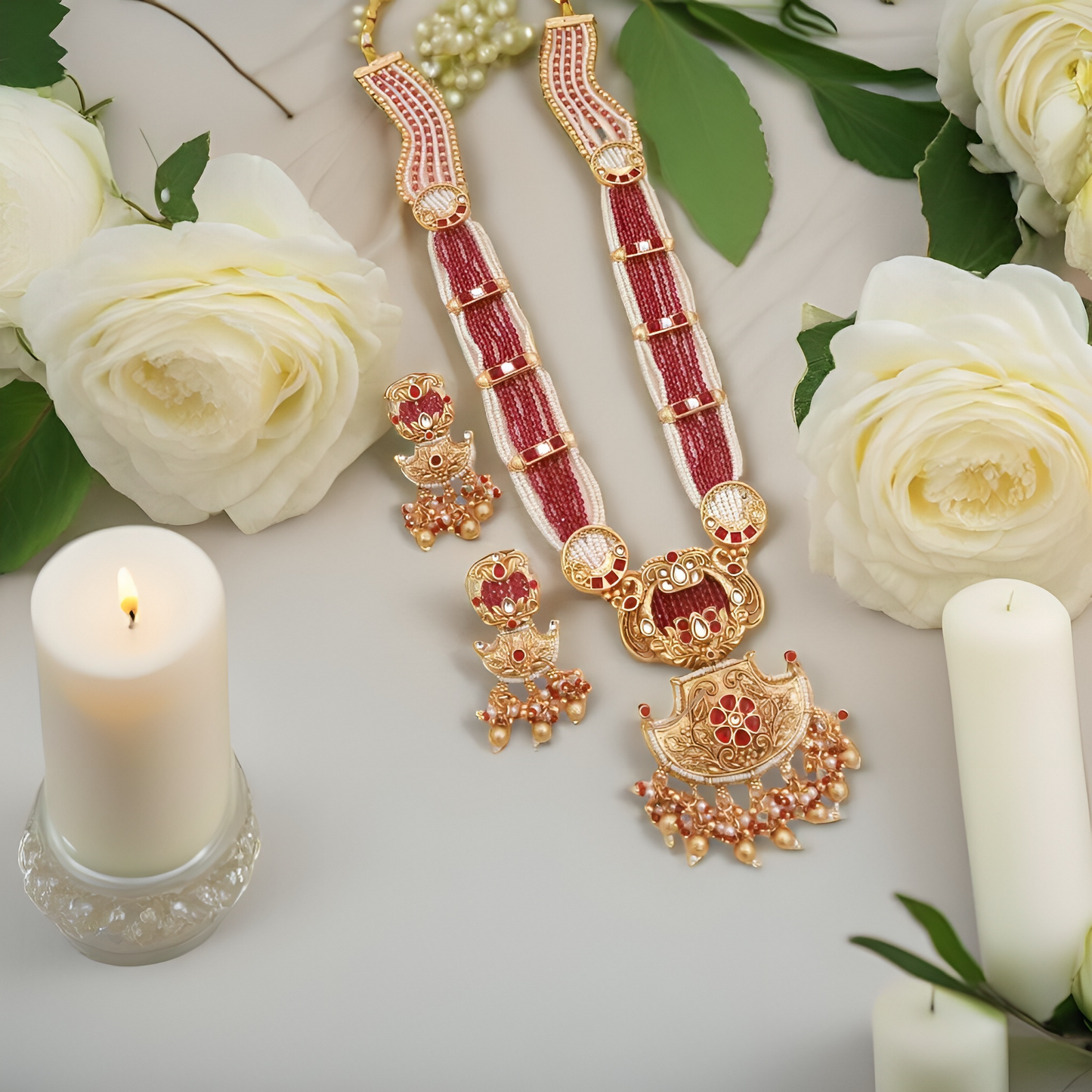 Maharani Rajwadi Set - Maroon
